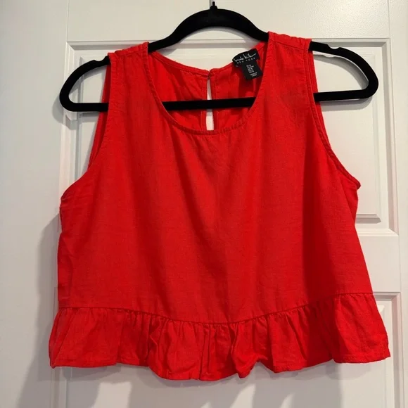 Nicole Miller Linen Blend Skirt Set Womens Medium Tiered Maxi Vacation Cruise - Picture 2 of 12